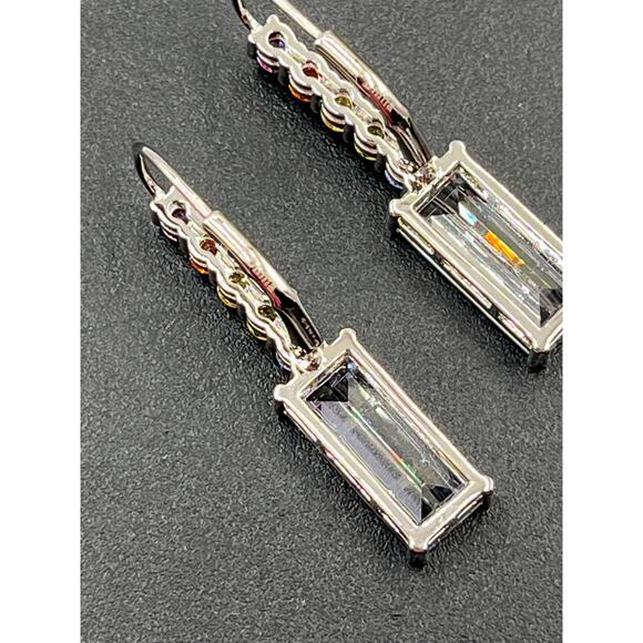 Lisa Freede x Diamonique Multi colored Rhinestone Dangle Earrings NWOT - Picture 8 of 9